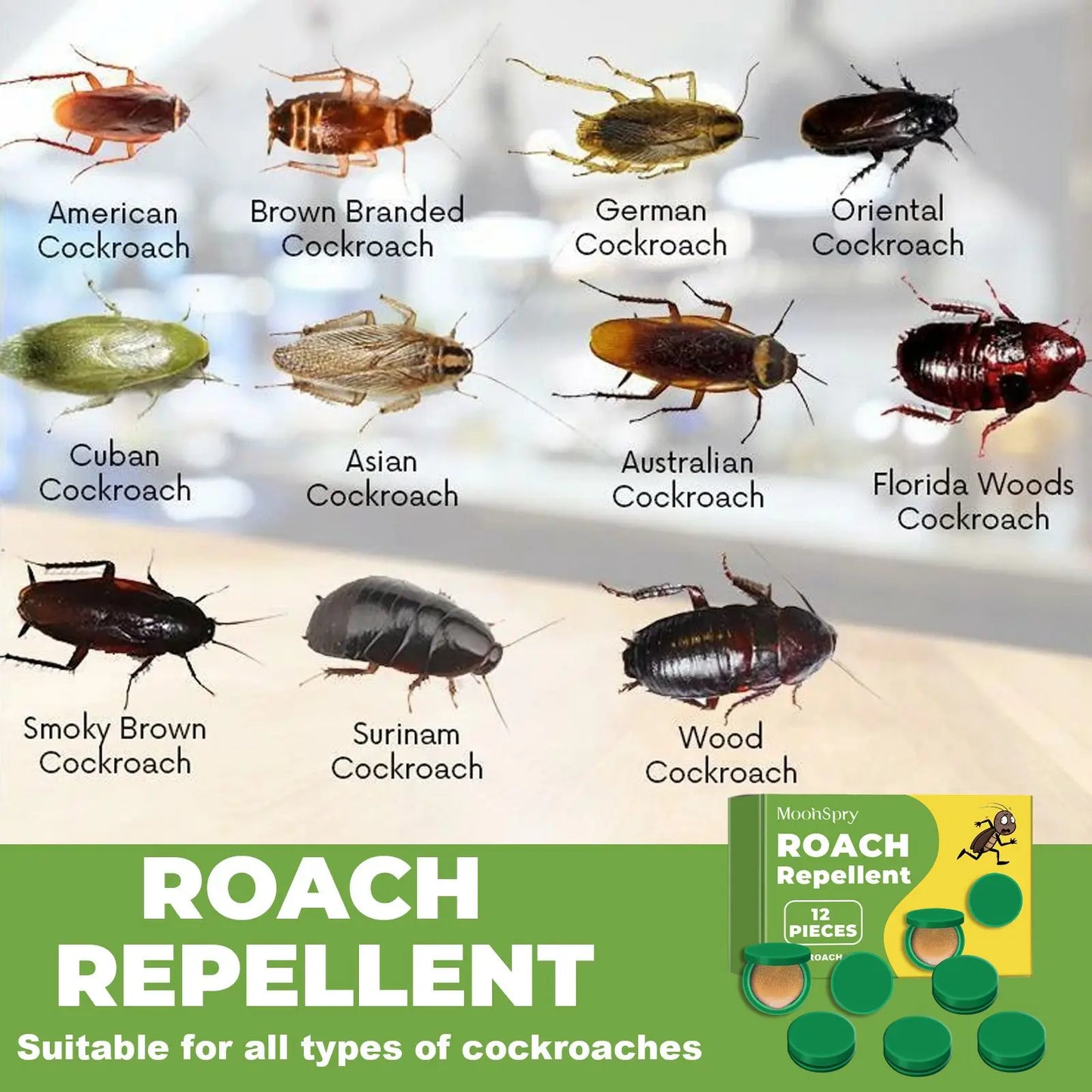 MoonSpry Roach Repellent for Kitchen & Bathroom – Safe Pest Control
